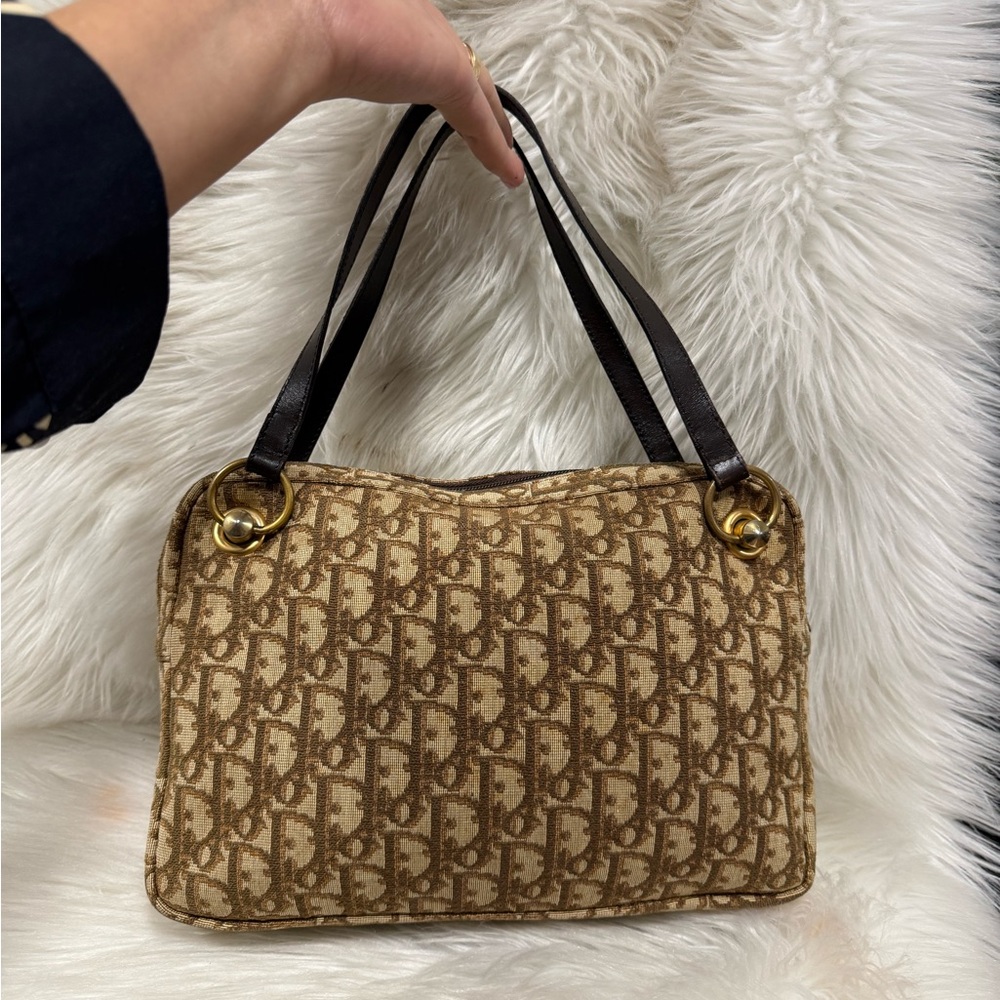 Authentic Dior Tan and Brown Monogram Shoulder Bag - Picture 12 of 16
